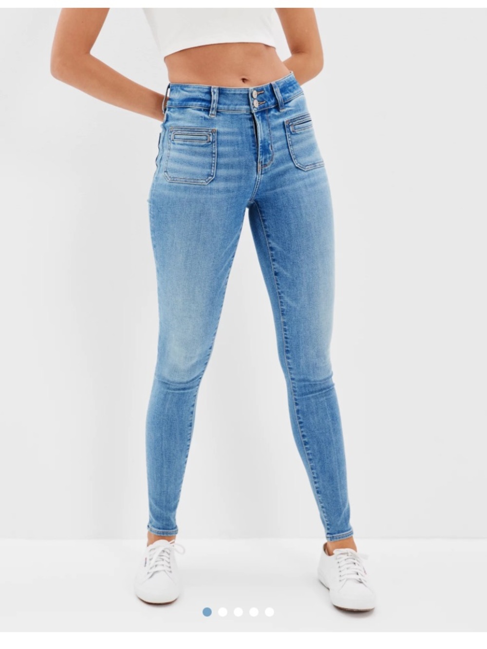 American Eagle Outfitters Light Wash High-Rise Skinny Jeggings